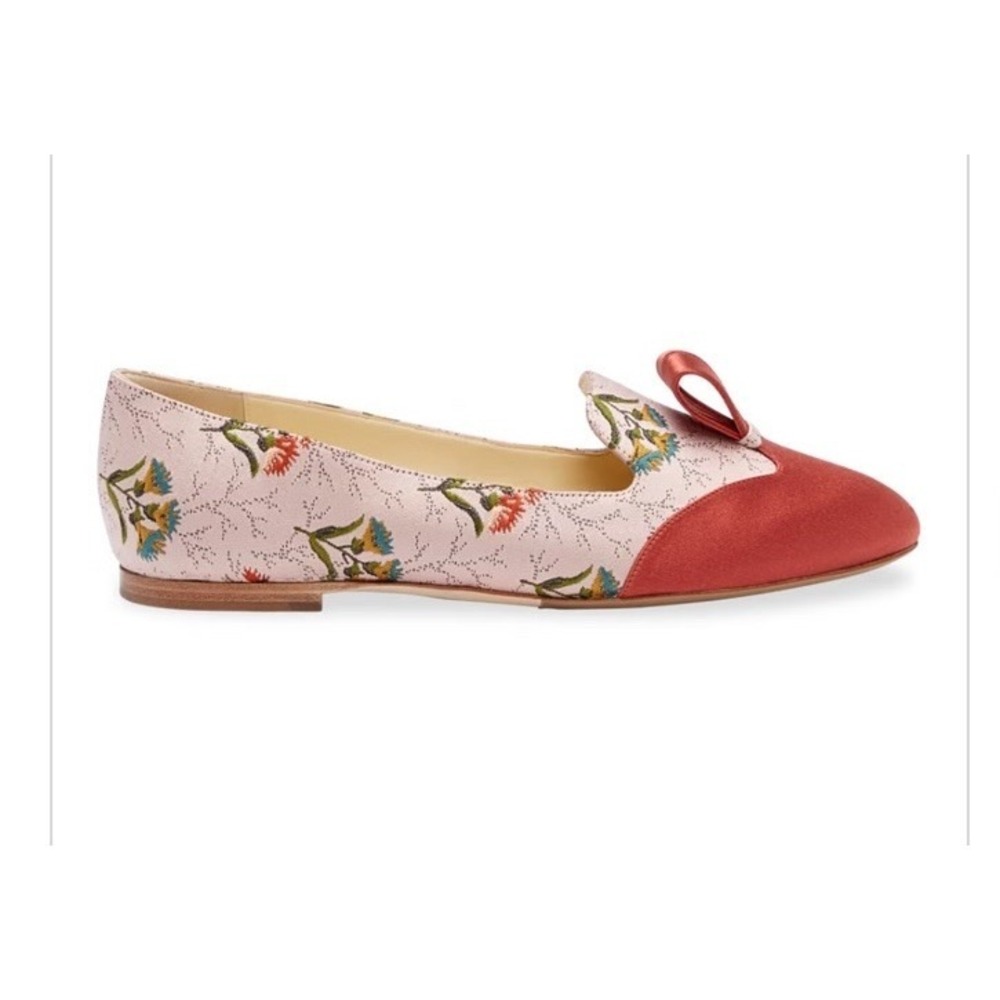 Sarah Flint Bennett Garden Floral Flat Shoes 38‎ 7.5/8 Preppy Spring NEW $176